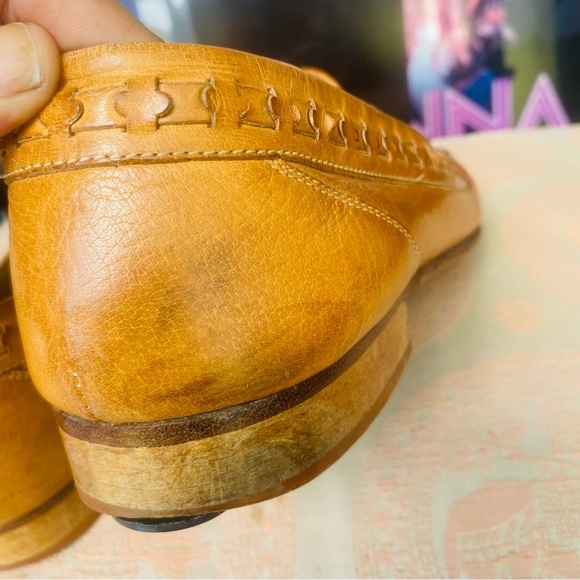 FREEMAN Tan Woven Leather Slip-On Loafers Men SZ 13 - Picture 14 of 16